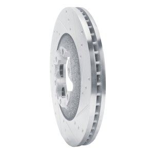 Chevrolet Colorado Brake Rotor (1) - Front Right - R1 Concepts - Drilled & Slotted - Silver - `09-`12